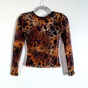 Vintage Semisheer Leopard/Cheetah print longsleeve